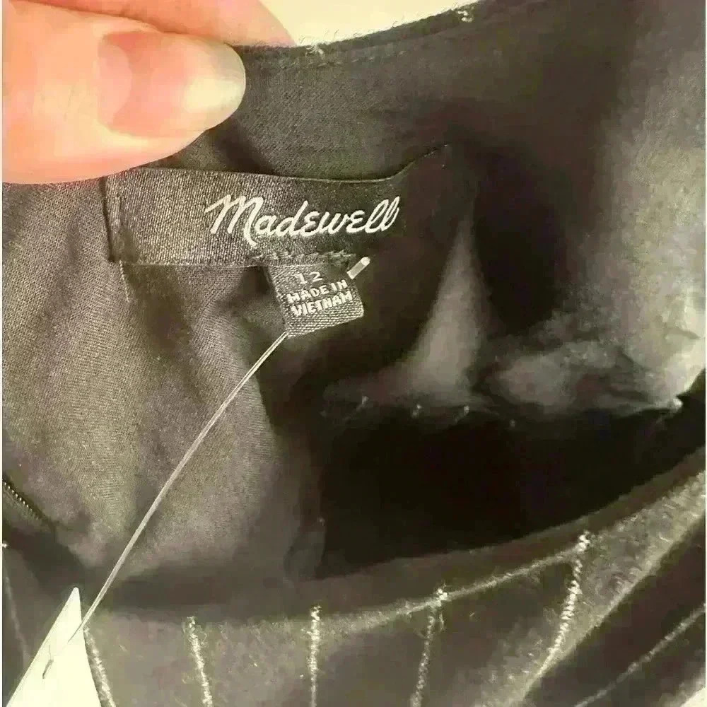 Madewell Wool-Blend Mini Dress in Pinstripe Size 10 - Picture 11 of 13